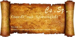 Cserényi Szaniszló névjegykártya